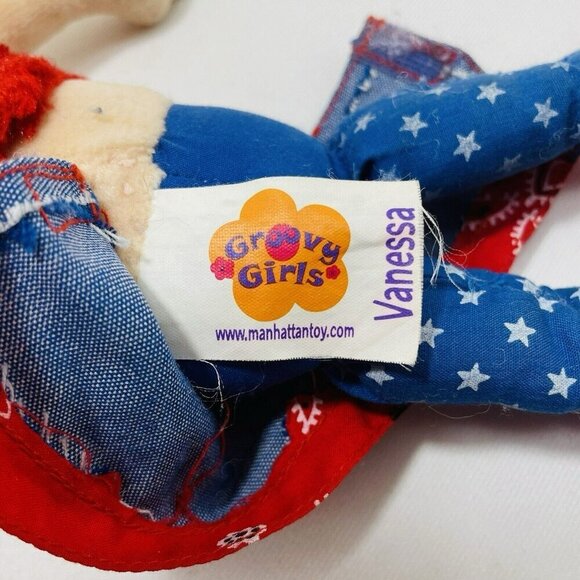 Manhattan Toy Groovy Girls Vanessa Doll Plush American Flag Curly Outfit Clothes - Picture 9 of 12